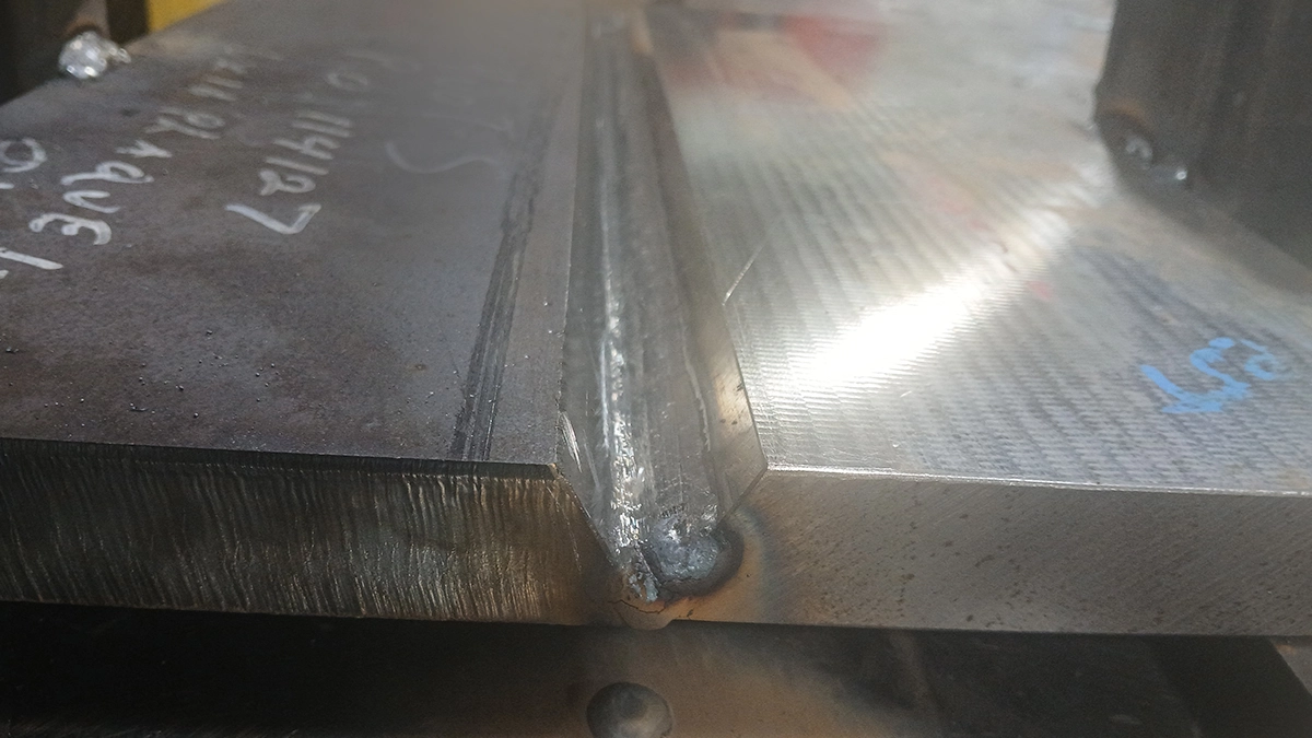Soudure d'angle de qualification, secteur hydraulique